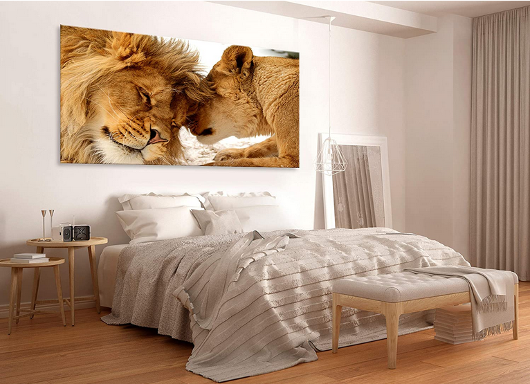 Lion and lioness 3D Wall Canvas Art